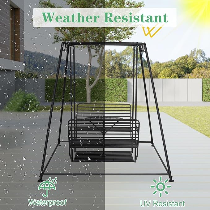 kinbor 4-Seat Patio Swing Chair - Patio Swing Chair with Stand - Photo 7