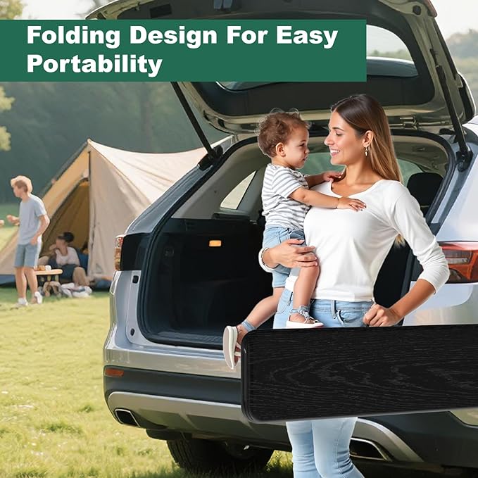 6ft Folding Bench 2 Pack, Plastic Folding Bench for Picnic Camping Dining Party Garden, 6 feet Foldable Benches for Soccer Multipurpose Entertaining Activities, Smooth HDPE Tabletop, Black