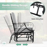Tangkula Outdoor Patio Glider, Metal Framed Gliding Chair with Cushion - Photo 7