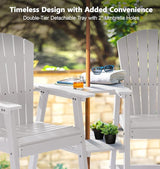 PASAMIC Tall Adirondack Chairs Set of 4, All-Weather HDPE Patio Chairs with Double Connecting Trays - Photo 3