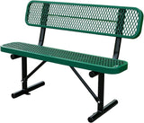 4 ft Outdoor Park Bench – Heavy-Duty Steel Frame & Rust-Resistant Thermoplastic Coating, Suitable for Gardens - Photo 1