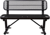 Heavy Duty Metal Park Bench for Outside, Outdoor Garden Benches with Backrest & Portable Frame - Photo 1