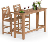 Ciokea 3 Pcs Outdoor Bar Height Table Set, 60" Extra Long Rectangle High Top Table and 2 Oversized Adirondack Chairs Set - Photo 1