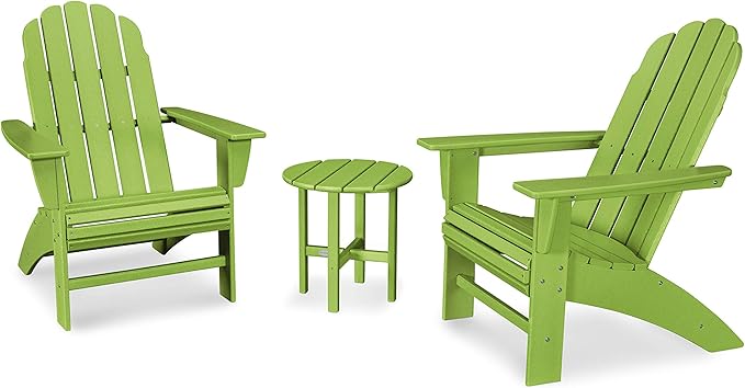 POLYWOOD Vineyard 3-Piece Curveback Adirondack Chair Set
