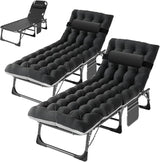 ABORON 2PK Oversized Chaise Lounge Chair, 5 Positions Padded Outdoor Tanning Chair - Photo 1
