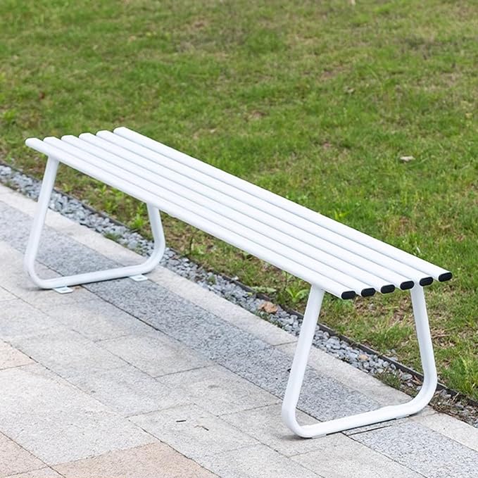 Outdoor Metal Garden Bench, Weatherproof Park Bench, Heavy Duty Design, Load Capacity 880lbs for Gardens, Porches, and Balconies