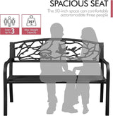 Topeakmart Garden Bench Outdoor Patio Bench for Outdoors Metal Porch Cast Iron Steel Outdoor Bench with Backrest and - Photo 5