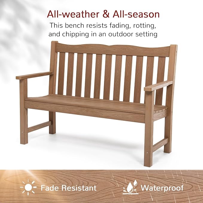 Stoog HIPS Outdoor Patio Dining Set, 4-Piece All-Weather Garden Bench, Chairs and Table Set - Photo 2