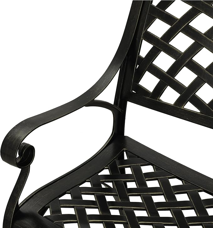 Clihome Patio Bench Garden Benches for Outdoors Cast Aluminium Park Bench Metal Porch Bench Front Porch Bench for Outdoor for Balcony, Porch, Backyard, Garden