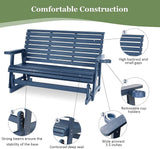 HIPS Patio Glider with Cup Holders, Durable Poly Lumber Material, All-Weather Resistant - Photo 5