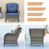 Rilyson Outdoor Patio Wicker Furniture Set - 5 Piece Rattan Patio Conversation Sectional Sofa Set with 1 Couch - Photo 4
