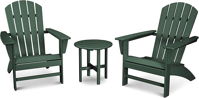 POLYWOOD Nautical 3-Piece Adirondack Chair Set