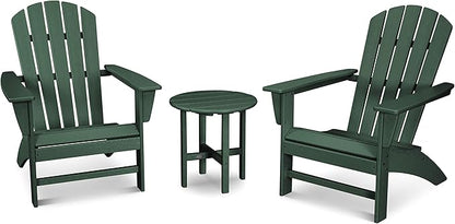 POLYWOOD Nautical 3-Piece Adirondack Chair Set