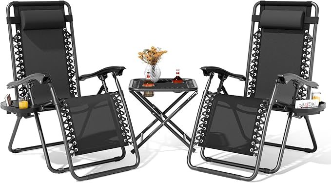 Magshion Folding Zero Gravity Chairs Set of 2, Outdoor Reclining Camping Chairs - Photo 1