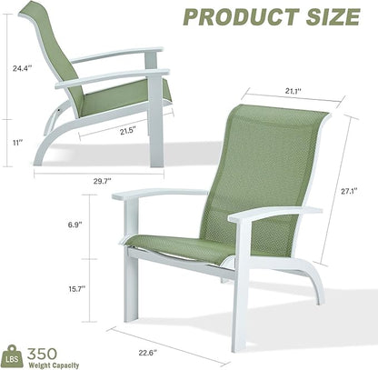 DIFY Patio Adirondack Chair,Outdoor Adirondack Chair Weather Resistant for Backyard,Pool Deck and Beach,Green