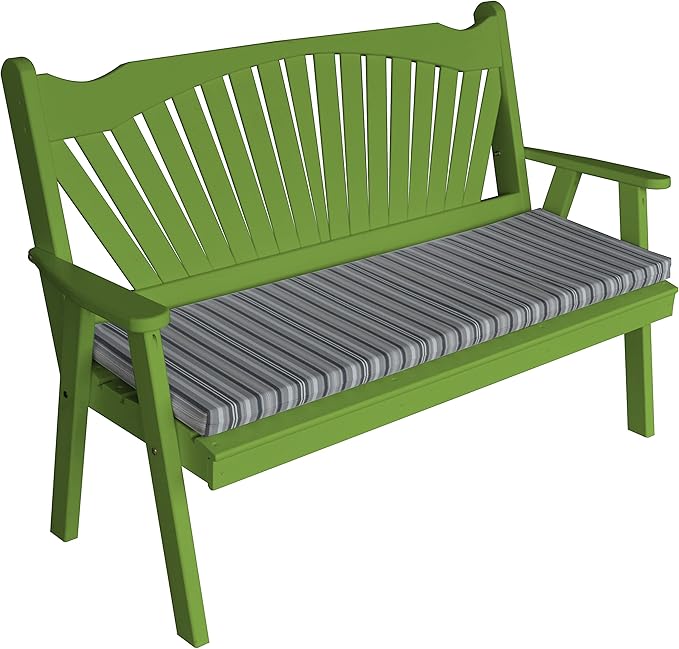 Furniture Barn USA Pine 4' Fanback Garden Bench, Lime Green