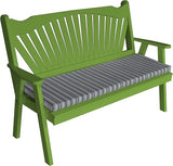 Furniture Barn USA Pine 4' Fanback Garden Bench, Lime Green - Photo 1