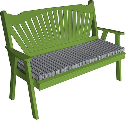 Furniture Barn USA Pine 4' Fanback Garden Bench, Lime Green