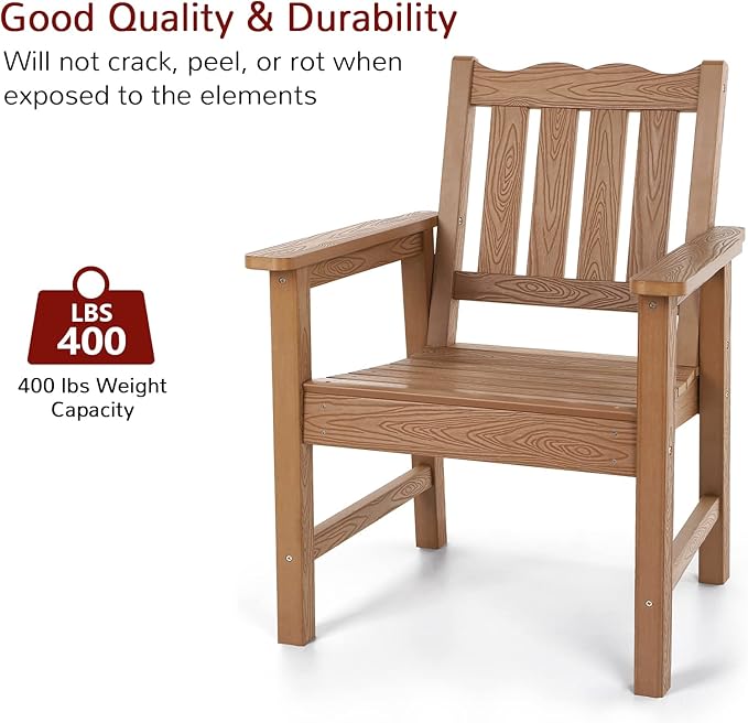 Stoog HIPS Outdoor Patio Dining Set, 4-Piece All-Weather Garden Bench, Chairs and Table Set - Photo 6