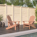 Brown HDPE Standard Durable Adirondack Chair Set of 2, Classic Outdoor Patio Furniture with Wide Armrests for Relaxation - Photo 1