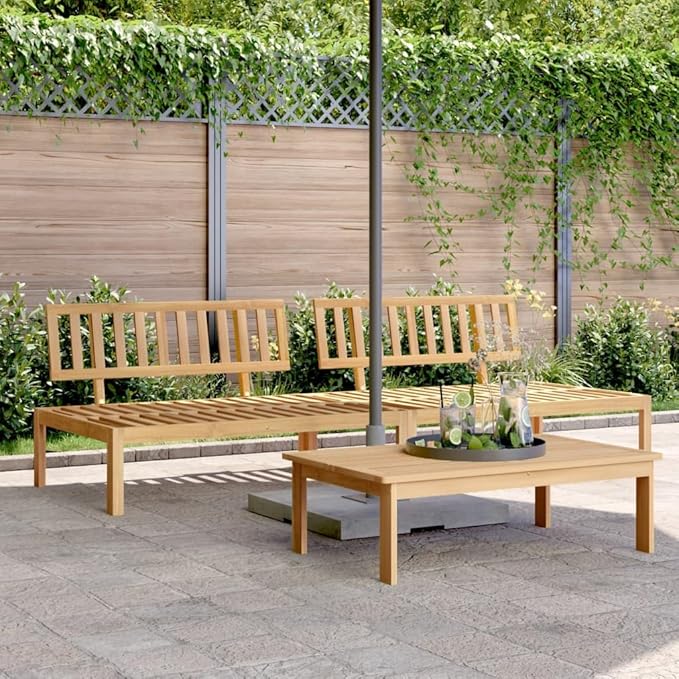 Pallet Sofa Natural Wood Solid Acacia Wood Medium Modular Outdoor Furniture Outdoor Couch Poolside Lounge Furniture Backyard Seating Ensemble for Deck Balcony Patio Garden