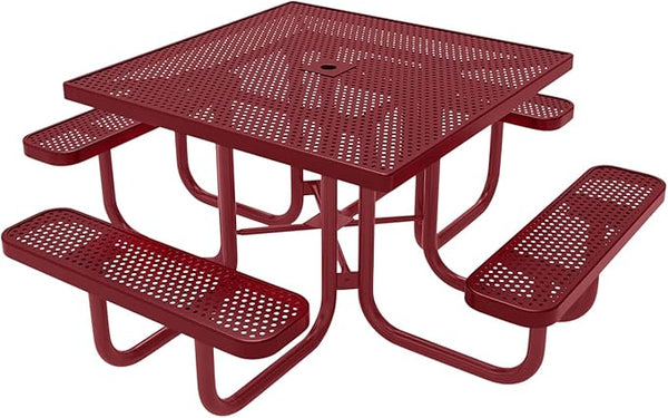COATEDOUTDOORFURNITURE Heavy-Duty Portable Outdoor Picnic Table with Umbrella Hole - Photo 1
