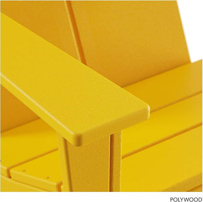 POLYWOOD Contemporary Modern Oversized Adirondack Chair in Lemon