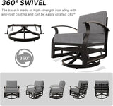 Gotland 4 Piece Patio Set, Metal Outdoor Swivel Chairs Set of 2 with 2 Ottoman 5.1’’ High-Resilience Seat Cushions - Photo 7