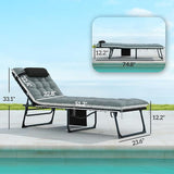 Outsunny Chaise Lounge Chair Outdoor Set of 2, 5-Position Adjustable Outdoor Pool Lounge Chairs - Photo 3