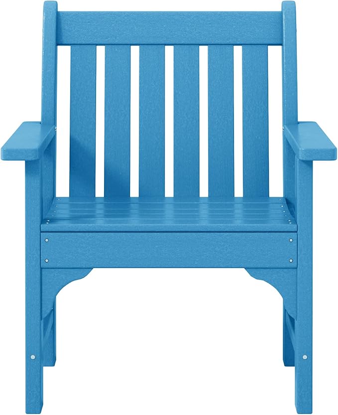WestinTrends Malibu Outdoor Patio HDPE Adirondack Dining Arm Chair, Pacific Blue