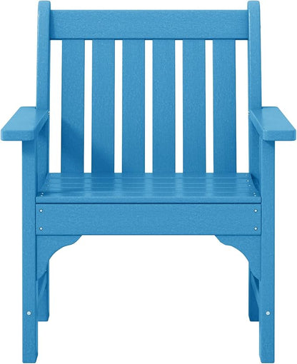 WestinTrends Malibu Outdoor Patio HDPE Adirondack Dining Arm Chair, Pacific Blue