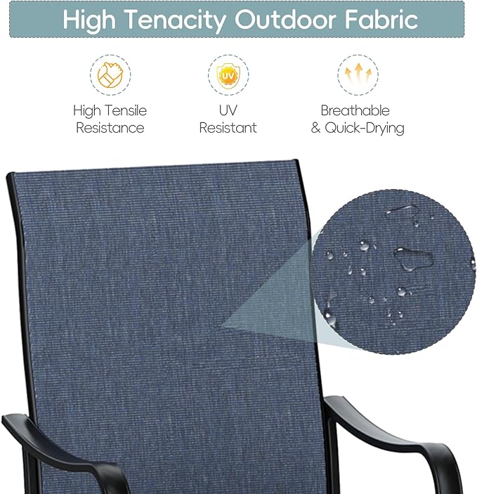 Patio Swivel Chairs Set of 4, Outdoor Dining Chairs with High Back - Photo 6