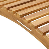 Solid Teak Wood Sun Lounger, Brown Outdoor Chaise Lounge Foldable for Patio Garden Poolside - Photo 9