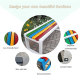 JSLJDM Garden Bench, Park Bench, Garden Bench Outdoor Bench, Outdoor Metal Park Benches, Outdoor Backless Bench for Lawn - Photo 6