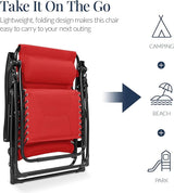 Best Choice Products Oversized Padded Zero Gravity Chair, Folding Outdoor Patio Recliner - Photo 5
