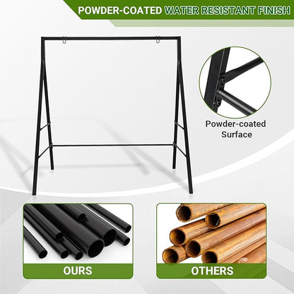 Zimtown Outdoor Swing Frame, Porch Swing Stand,Weatherproof Powder-Coated Metal, 450 lbs Weight Capacity, Sturdy No Wobble, Compatible with Hanging Chairs Swings, for Balcony, Backyard, Garden