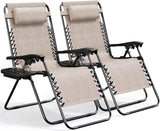 Nestl Zero Gravity Chairs Set of 2, Patio Lounge Chair Outdoor with Pillows & Cup Holder Trays - Photo 1