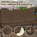 3 in 1 Outdoor Porch Swing with Adjustable Canopy, 3 Seat Outdoor Swing for Adults - Photo 6