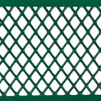 Global Industrial 8'L Heavy Duty Expanded Metal Mesh Flat Bench with Steel Frame, Portable Outdoor Bench, 1000 lbs Capacity, Green, 96" L x 14-1/2"W x 18" H