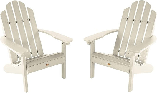 Highwood Classic Westport Adirondack Chairs, 2-Piece Set, Whitewash