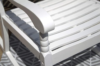 Pebble Lane Living All Weather Indoor/Outdoor Exclusive Elegant Hardwood Porch Rocking Rocker Chair : 34.25" L x 24.5" W x 42.25" H, White