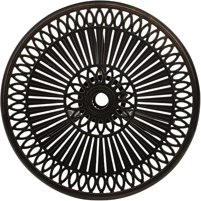Garden Table Bronze Cast Aluminum, Medium Round Patio Dining Furniture - Photo 4