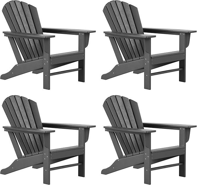 WestinTrends Dylan Outdoor Adirondack Chair (Set of 4), Gray