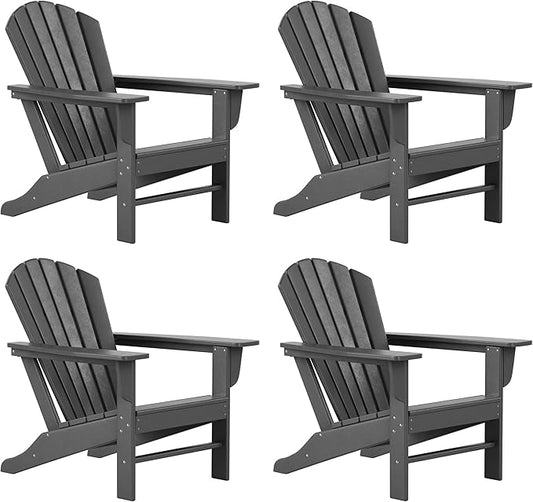 WestinTrends Dylan Outdoor Adirondack Chair (Set of 4), Gray