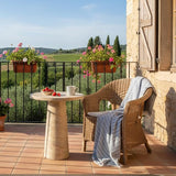 Faux Stone Side Table Round End Table Patio Small Drink Table for Small Spaces - Photo 9