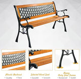 S AFSTAR Garden Bench, Pine Park Bench Porch Bench with Diamond Weaving Backrest, 470 LBS Bearing Capacity - Photo 5