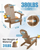 YEFU Adirondack Chair Weather Resistant: Outdoor Chair HIPS Plastic Adirondack Chairs - Patio Chairs with Cup Holder & - Photo 3