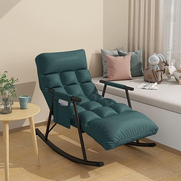 Bedroom rocking chair with cushion, Modern Comfortable Sofa Lounger, outdoor garden lounge chair with armrests - Photo 1