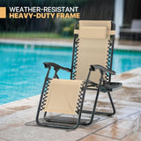 Magshion Zero Gravity Lounge Chairs Set of 2, Outdoor Patio Reclining Chair with Side Tray - Photo 10