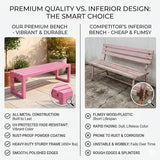 Backless Patio Bench Outdoor Metal Bench - Photo 8